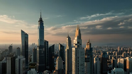Naklejka premium city skyline