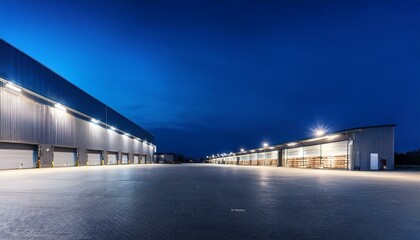 Nighttime Logistics: The Sleek Design of a Modern Warehouse