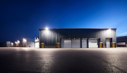 Under the Night Sky: A Modern Warehouse Illuminated