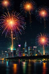 Fototapeta premium fireworks in the night