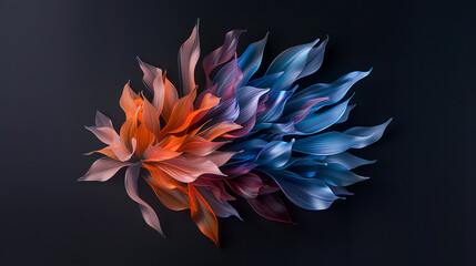 abstract flower on black background
