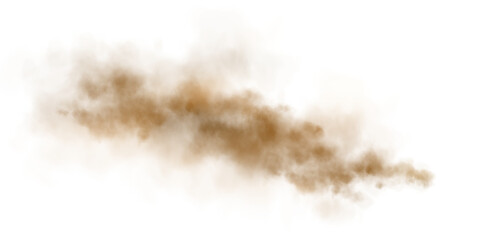 Sandy-smoke clouds with dust and fine particles. PNG Dune, sand storm, clusters of powder. Realistic vector illustration of desert storm - flying saw dust with small dirt particles under the influence