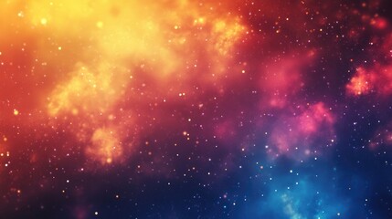Vibrant abstract cosmic backdrop with brilliant colors and starry details, featuring ample space for text integration and creative design elements.