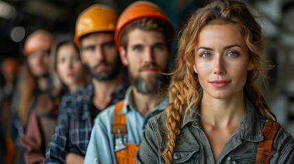 Fototapeta premium Portraits of young men and women of different ages and occupations