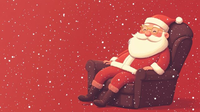 Santa rest sitting in arm chair