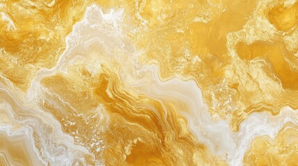 Luxurious abstract marble wallpaper featuring soft golden yellow tones, perfect for adding elegance and sophistication to any setting.