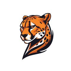 Leopard mascot logo flat vector design