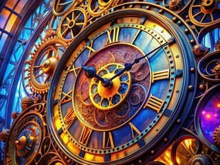 Obraz premium Captivating Clock Animation: A 2D Lottie Design Showcasing the Intricacies of Time in Motion for Modern Digital Art and Animation Enthusiasts