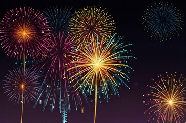 Fototapeta premium fireworks on the night sky