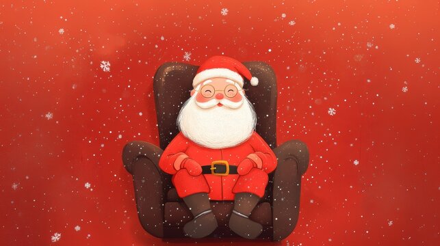 Santa rest sitting in arm chair