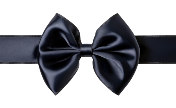 Elegant black bow tie isolated on transparent background