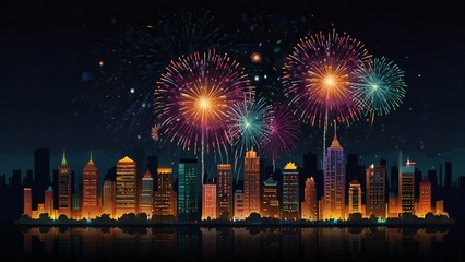 Obraz premium fireworks in the night sky