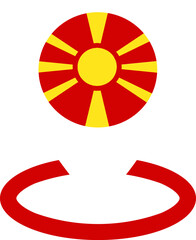 Obraz premium Location Icon of Macedonia Flag