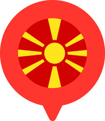 Macedonia Flag On Pin Icon