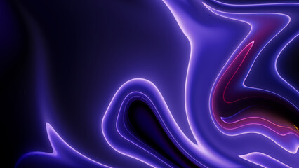 Blue neon illustration background with soft and elegant waves. Premium design for wallpaper, banner, poster.
