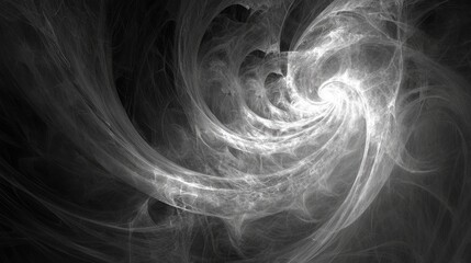 Fototapeta premium Ethereal black and white smoke swirls form a captivating abstract composition, ideal for artistic wallpaper and creative design projects.
