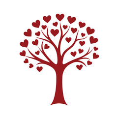 Valentine Day Tree Vector Illustration

