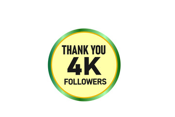 thank you 4k followers,  vector, illustration, social, media, post,  subscribers, followers animation design, banner, premium, background
