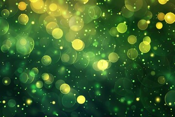 Fototapeta premium Green and gold bokeh lights