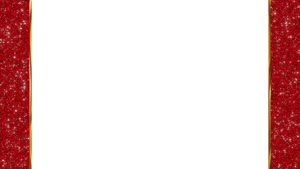 Obraz premium christmas red glitter and gold ribbon on transparent background, holiday new year and valentine isolated png design element