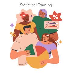 Cognitive Framing. Flat Vector Illustration