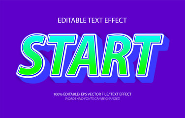 Start editable text effect, 3D editable text template.