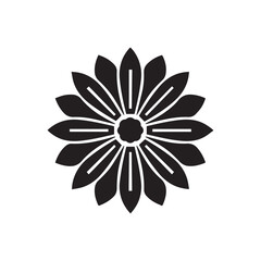 Colorful Flower Icons Vector Silhouettes on White Background - Logotype Design