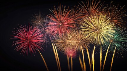 Fototapeta premium Colorful fireworks display lighting up night sky