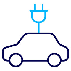 Charging Car Outline Color icon