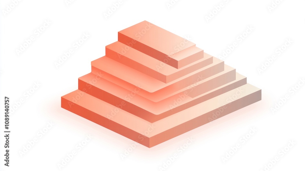 Aufkleber A stylized, layered pyramid design in gradient tones, emphasizing depth and dimension.