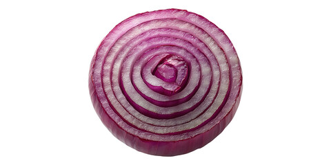 Sliced Purple Onion Ring Isolated on Transparent Background