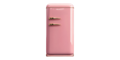 Small Pink Miniature Fridge Isolated on Transparent Background