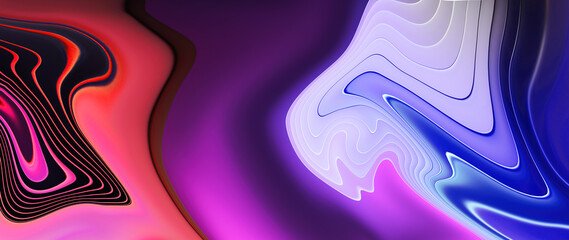 Abstract waves shape glowing in ultraviolet spectrum. Background for banner, or backdrop.