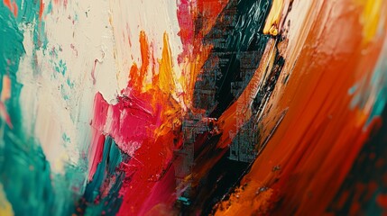 Abstract Colorful Impasto Painting