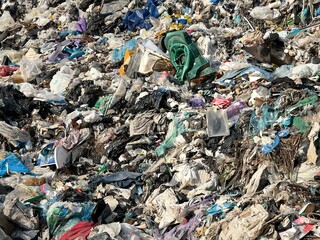 Background of garbage. Waste thrown into the environment close-up.