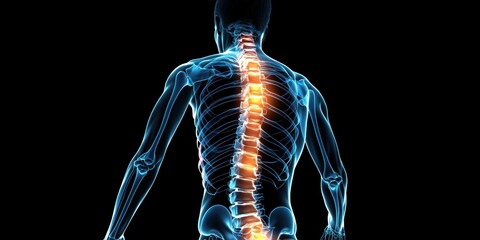 Arthritis in the spine a detailed illustration of affected regions in a human body medical context 3d view