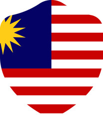 Malaysia Flag on Shield Shape