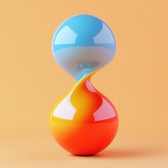 Vibrant Hourglass on an Orange Background
