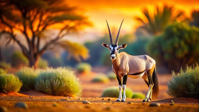 Captivating Tilt-Shift Photography of an Orix in a Natural Habitat, Showcasing Intricate Details and Unique Perspectives for Nature Enthusiasts and Wildlife Lovers