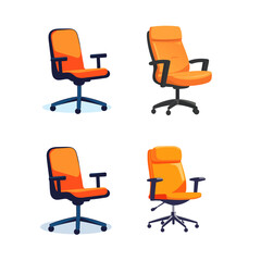 A sleek office chair icon illustration with a simple, modern design, perfect for workplace, business, and furniture-related graphics.