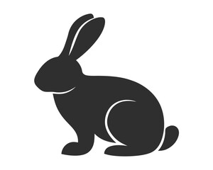 Minimalistic Rabbit Silhouette Vector Illustration for Creative Designs.