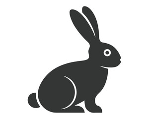 Minimalistic Rabbit Silhouette Vector Illustration for Creative Designs.