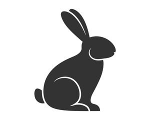 Minimalistic Rabbit Silhouette Vector Illustration for Creative Designs.