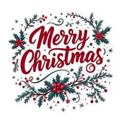 Fototapeta premium merry christmas t shirt design typography on an isolated white background