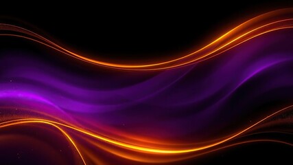 Obraz premium Vibrant gold and purple colors create a striking contrast against a dark background, painting, movement