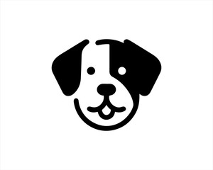Dog head icon. Silhouette simple. Flat style. Cartoon dog face. Logo design template. Vector illustration Animal Logotype concept. 