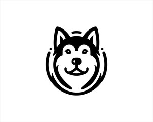 Dog head icon. Silhouette simple. Flat style. Cartoon dog face. Logo design template. Vector illustration Animal Logotype concept. 