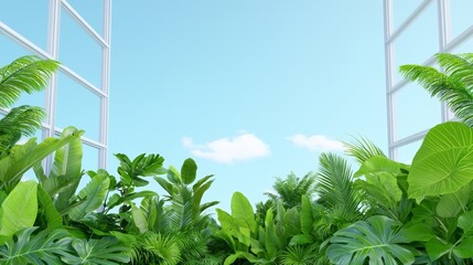 A corporate glass building facade with trees reflects the ESG - Environmental, Social, Governance concept. Importance of integrating sustainability into business practices. Stock image