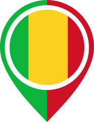 Fototapeta premium Map Icon Inside Mali Flag