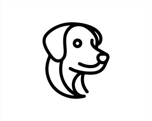 Dog lines outline logo design icon symbol vector illustration.